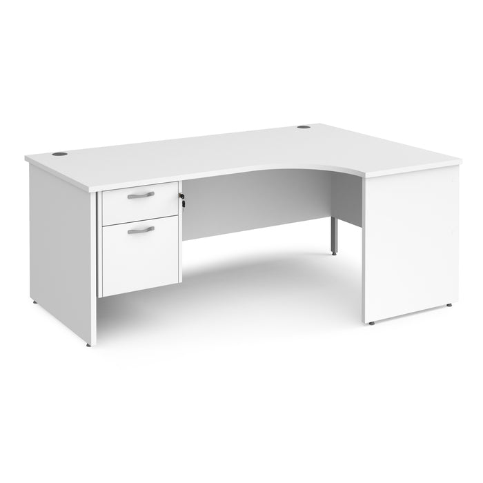 Maestro 25 right hand ergonomic desk with 2 drawer pedestal and panel end leg