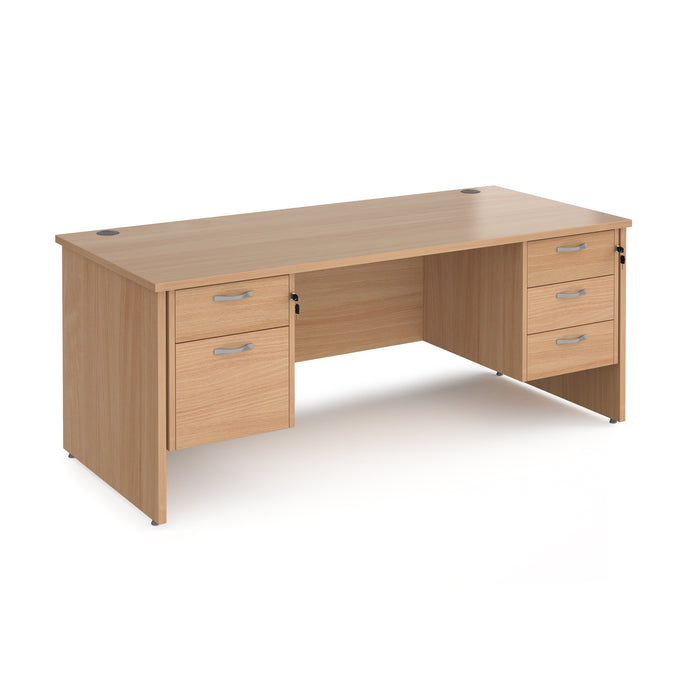 Maestro 25 panel end leg 800mm desk with two & three drawer pedestals