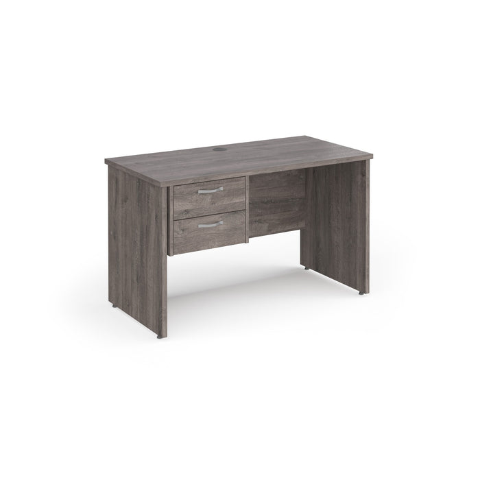 Maestro 25 straight desk 600mm deep with 2 drawer pedestal and panel end leg