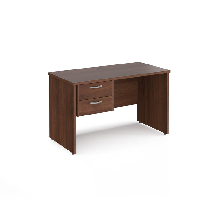 Maestro 25 straight desk 600mm deep with 2 drawer pedestal and panel end leg