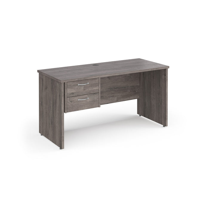 Maestro 25 straight desk 600mm deep with 2 drawer pedestal and panel end leg