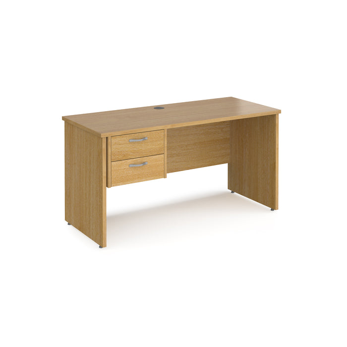 Maestro 25 straight desk 600mm deep with 2 drawer pedestal and panel end leg