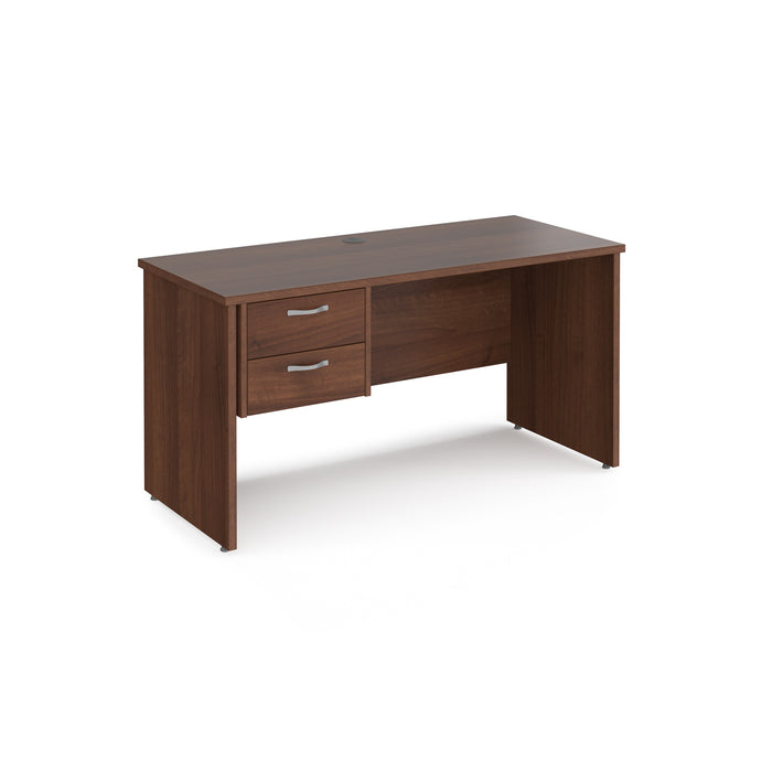 Maestro 25 straight desk 600mm deep with 2 drawer pedestal and panel end leg