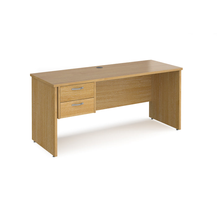 Maestro 25 straight desk 600mm deep with 2 drawer pedestal and panel end leg