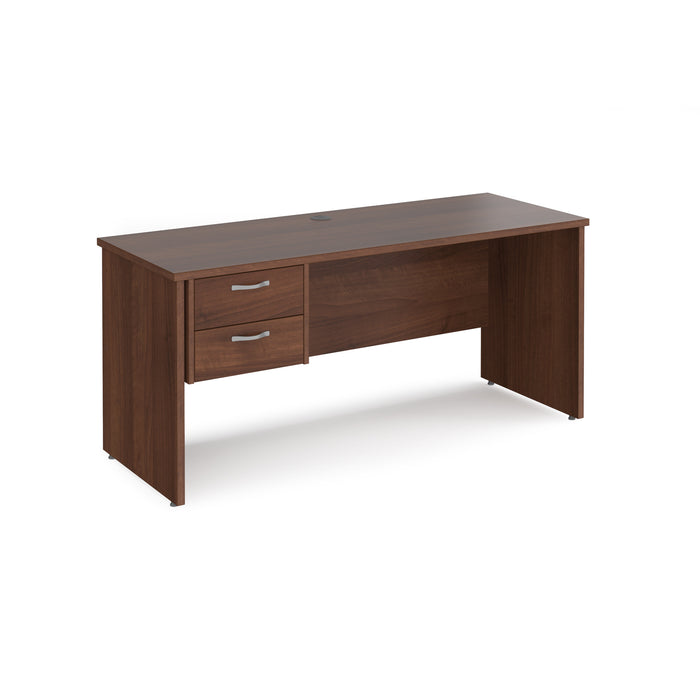 Maestro 25 straight desk 600mm deep with 2 drawer pedestal and panel end leg