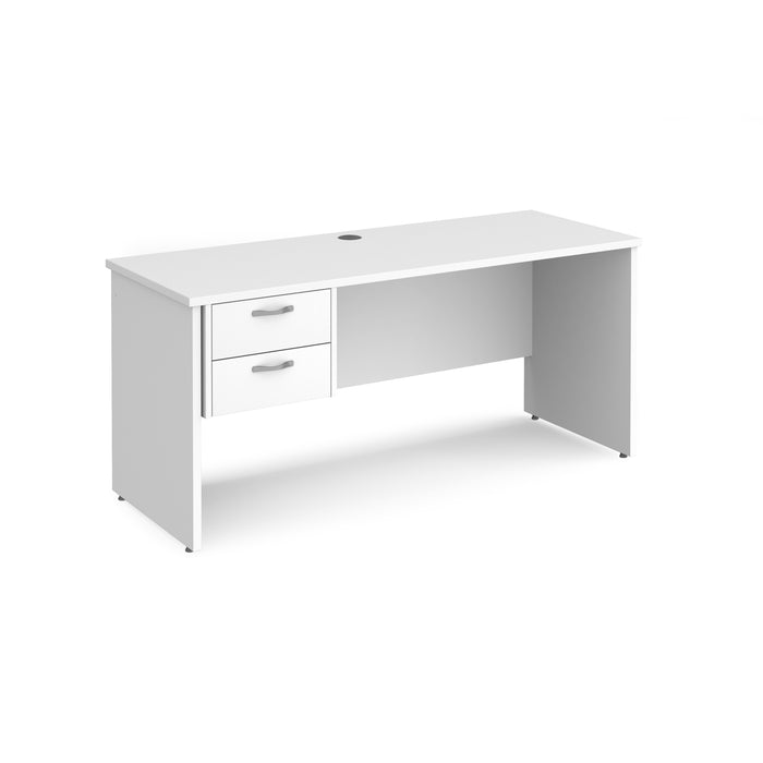 Maestro 25 straight desk 600mm deep with 2 drawer pedestal and panel end leg