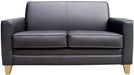 Teknik Newport Black Leather Faced Reception 2 Seater Sofa With Wooden Feet - image 2