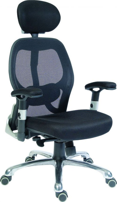 Teknik Cobham Black Executive Chair Breathable Mesh Backrest Matching Height Adjustable Padded Armrests