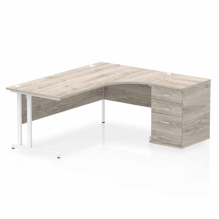 OE - Impulse 1800mm Cantilever Right Crescent Desk Workstation