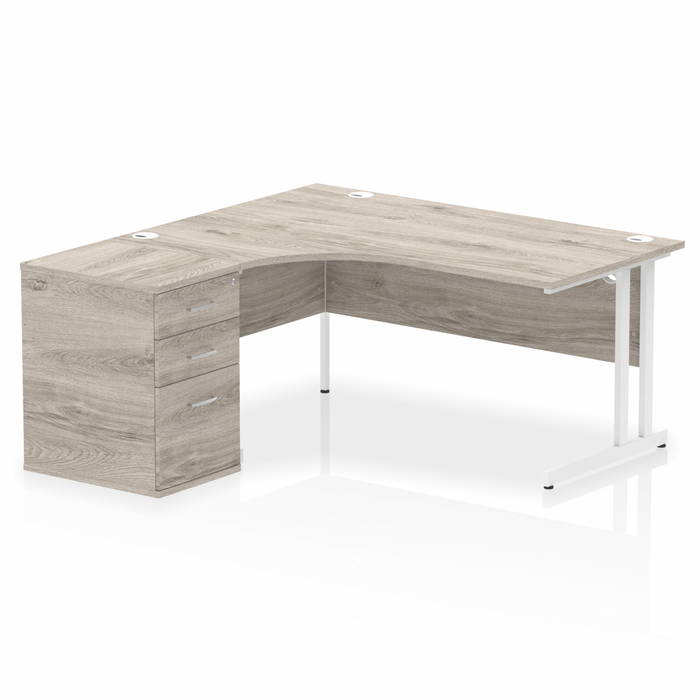 OE - Impulse 1600mm Cantilever Left Crescent Desk Workstation