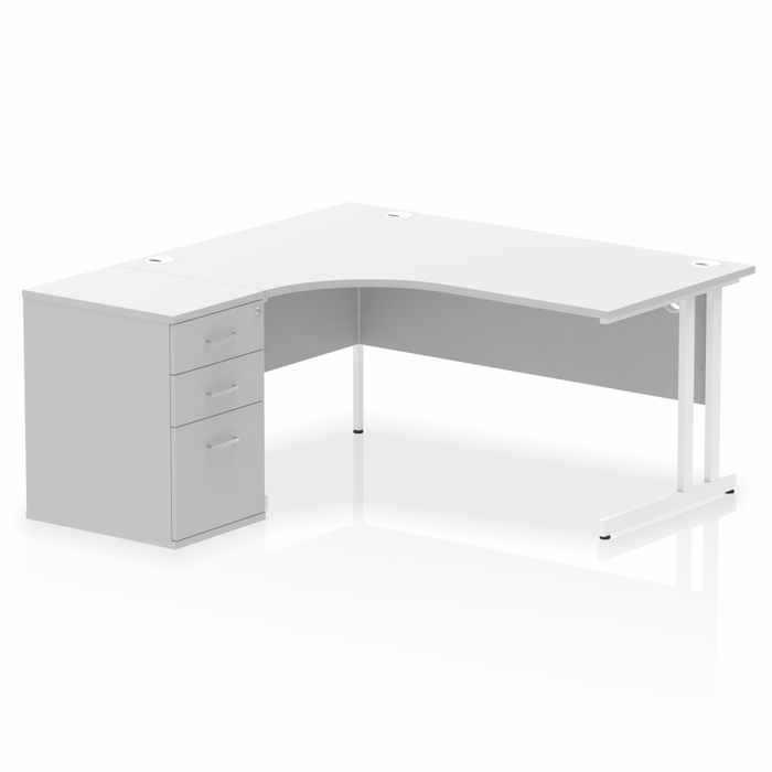 OE - Impulse 1600mm Cantilever Left Crescent Desk Workstation