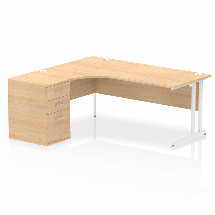 OE - Impulse 1800mm Cantilever Left Crescent Desk Workstation