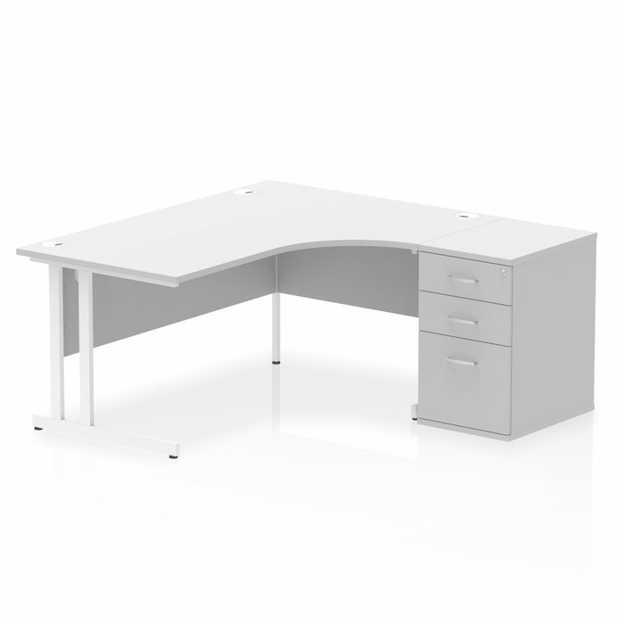 OE - Impulse 1600mm Cantilever Right Crescent Desk Workstation