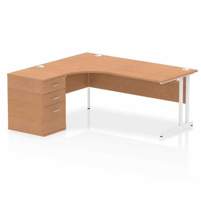 OE - Impulse 1800mm Cantilever Left Crescent Desk Workstation