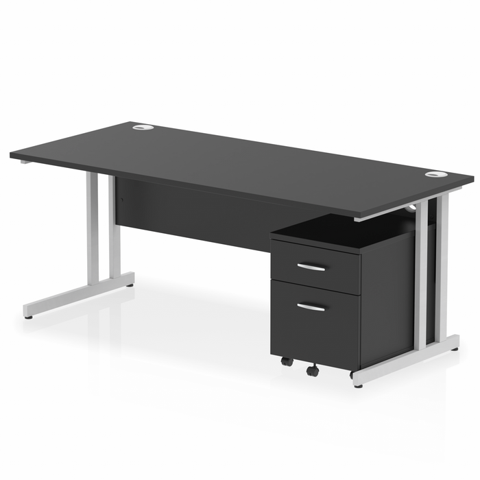 Impulse 1800mm Cantilever Straight Desk With Mobile Pedestal