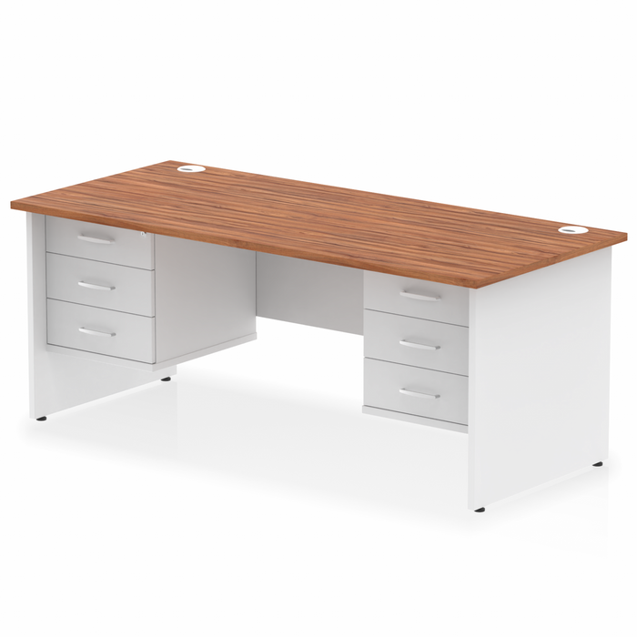 Impulse 1800mm Panel End Straight Desk With Two Fixed Pedestal