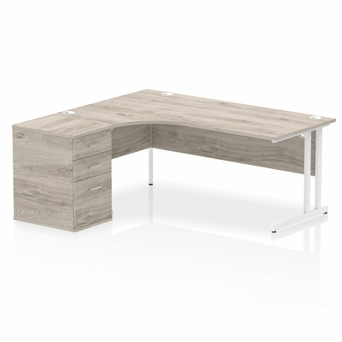 OE - Impulse 1800mm Cantilever Left Crescent Desk Workstation