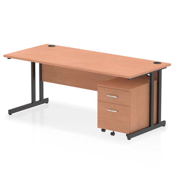 Impulse 1800mm Cantilever Straight Desk With Mobile Pedestal