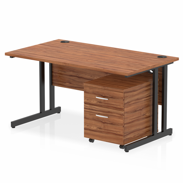 OE - Impulse 1400mm Cantilever Straight Desk With Mobile Pedestal