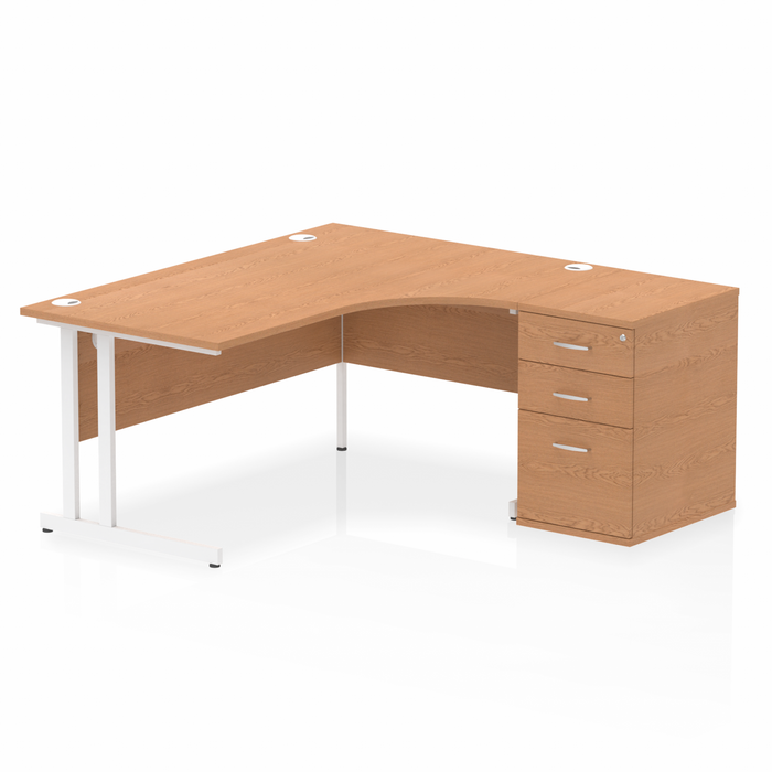 OE - Impulse 1600mm Cantilever Right Crescent Desk Workstation