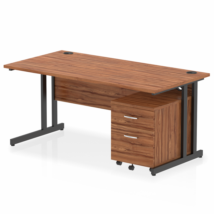 OE - Impulse 1600mm Cantilever Straight Desk With Mobile Pedestal
