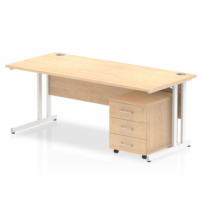 Impulse 1800mm Cantilever Straight Desk With Mobile Pedestal