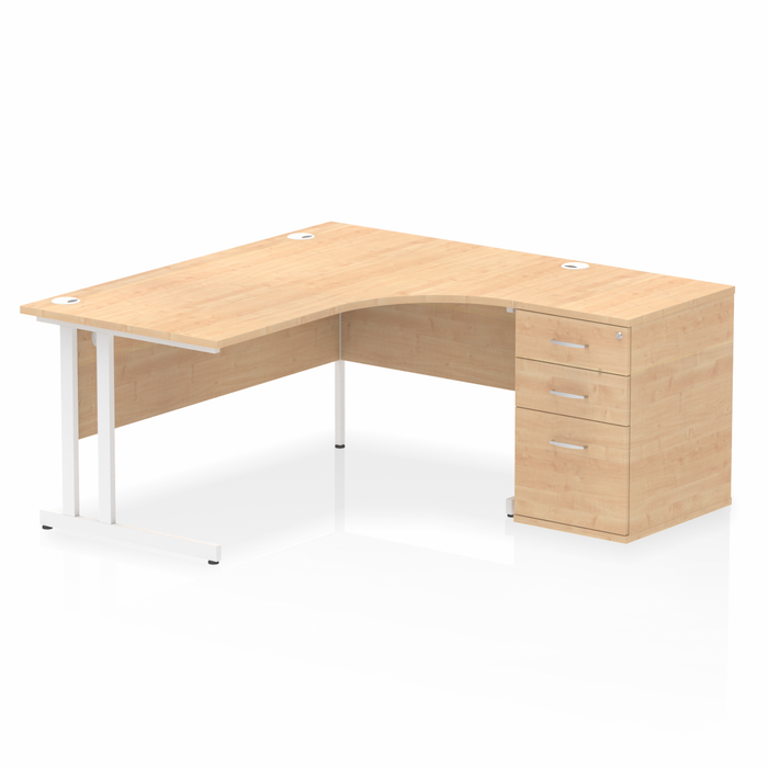 OE - Impulse 1600mm Cantilever Right Crescent Desk Workstation