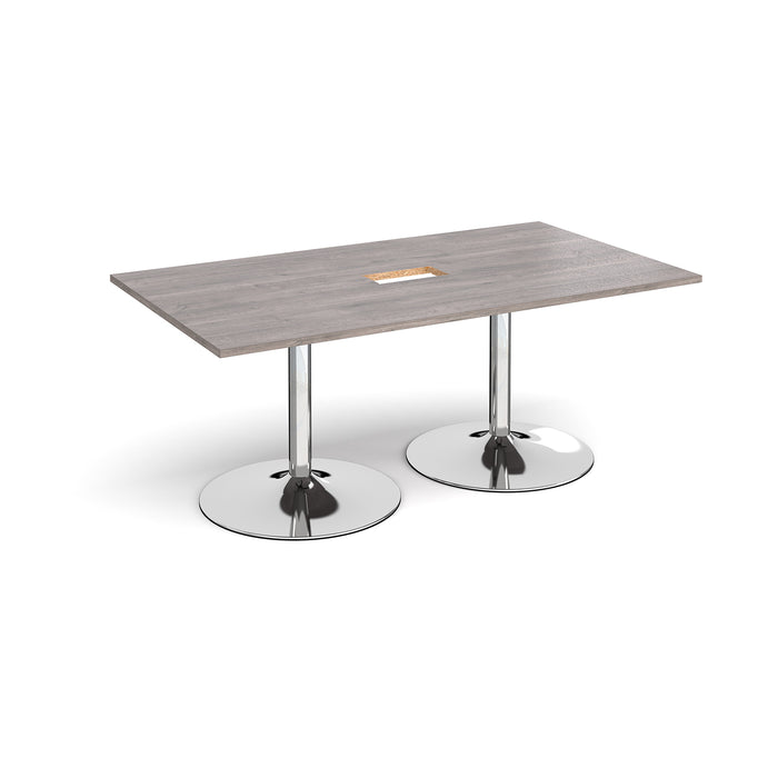 Trumpet base rectangular power ready boardroom table