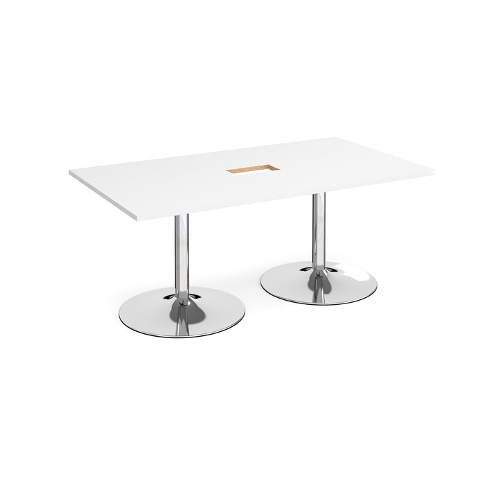 Trumpet base rectangular power ready boardroom table