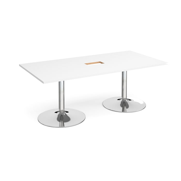 Trumpet base rectangular power ready boardroom table