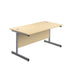 Single Upright Maple Rectangular Desk 1200 X 600 Silver 