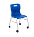 Titan Move 4 Leg Chair With Castors Blue  