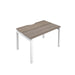 Telescopic 1 Person Grey Oak Bench With Cut Out 1200 X 600 Black 