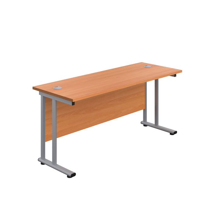 Twin Beech Upright Rectangular Desk 1800 X 800 Silver 