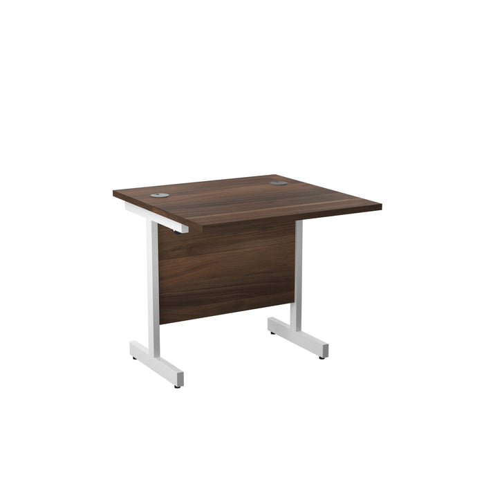 Single Upright Dark Walnut Rectangular Desk 800 X 800 White 