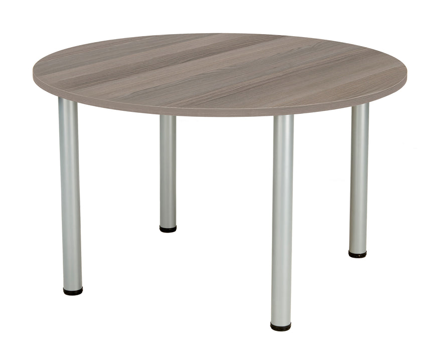 One Fraction Plus Circular Meeting Table 1200 Grey Oak 