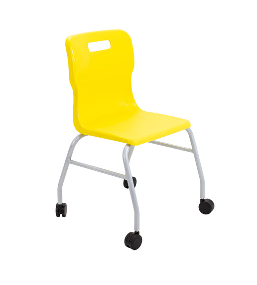 Titan Move 4 Leg Chair With Castors Yellow  
