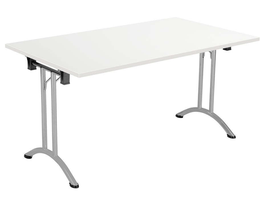 One Union Rectangular Folding Table 1400 X 700 Silver White