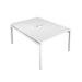 Telescopic Sliding 2 Person White Bench With Cut Out 1200 X 600 Silver 