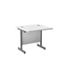 Single Upright White Rectangular Desk 800 X 800 Silver 