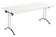 One Union Rectangular Folding Table 1600 X 700 Chrome White