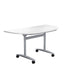 One Tilting D End Table With Silver Legs 1400 X 700 White 