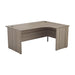 Panel Right Hand Radial Desk 1600 X 1200 Grey Oak With Desk High 3 Drawer Pedestal