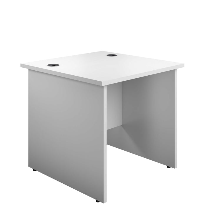 Panel Rectangular Desk 1600 X 800 White 2 Drawer Pedestal