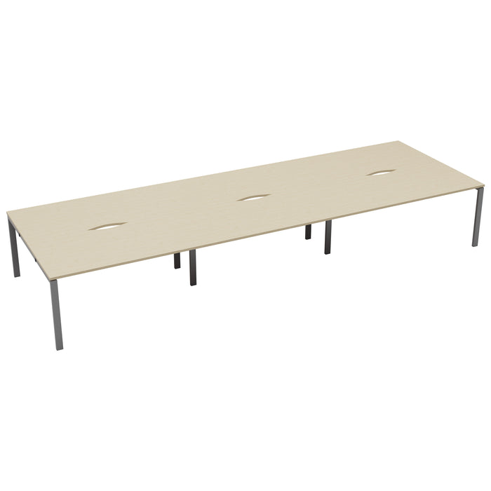Cb 6 Person Bench With Cut Out 1400 X 800 Grey Oak Silver