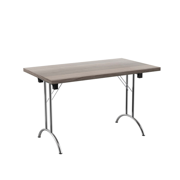 One Union Rectangular Folding Table 1200 X 700 Silver Grey Oak