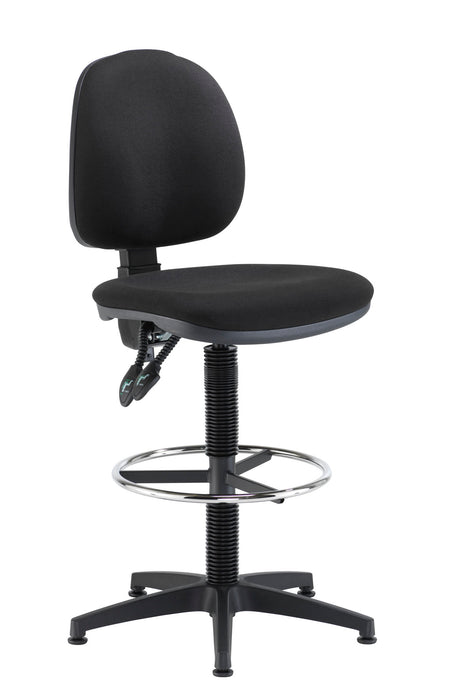 Concept Mid Back Chair With Draughting Kit Black Fixed 