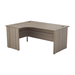 Panel Left Hand Radial Desk 1600 X 1200 Grey Oak With Desk High 3 Drawer Pedestal