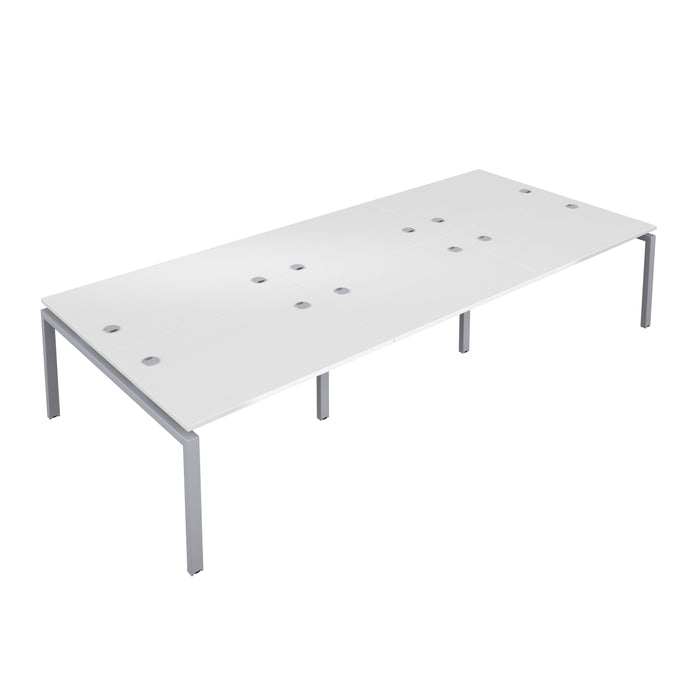 Telescopic Sliding 6 Person White Bench With Cable Port 1200 X 800 Silver 