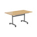 One Tilting Table With Silver Legs 1600 X 700 Grey Oak 